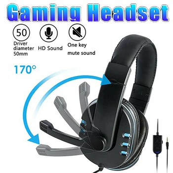 

POHIKS 1set Professional E-sport Wired Gaming Headset Adjustable Bass Stereo Headset With Mic For PS4/PS4 Pro/PS4 Slim