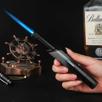 

New Strong Straight Flame Torch Jet Cigarette Lighter Butane Gas Lighter Adult Kitchen Gadgets Novel Design Adjustable Flame