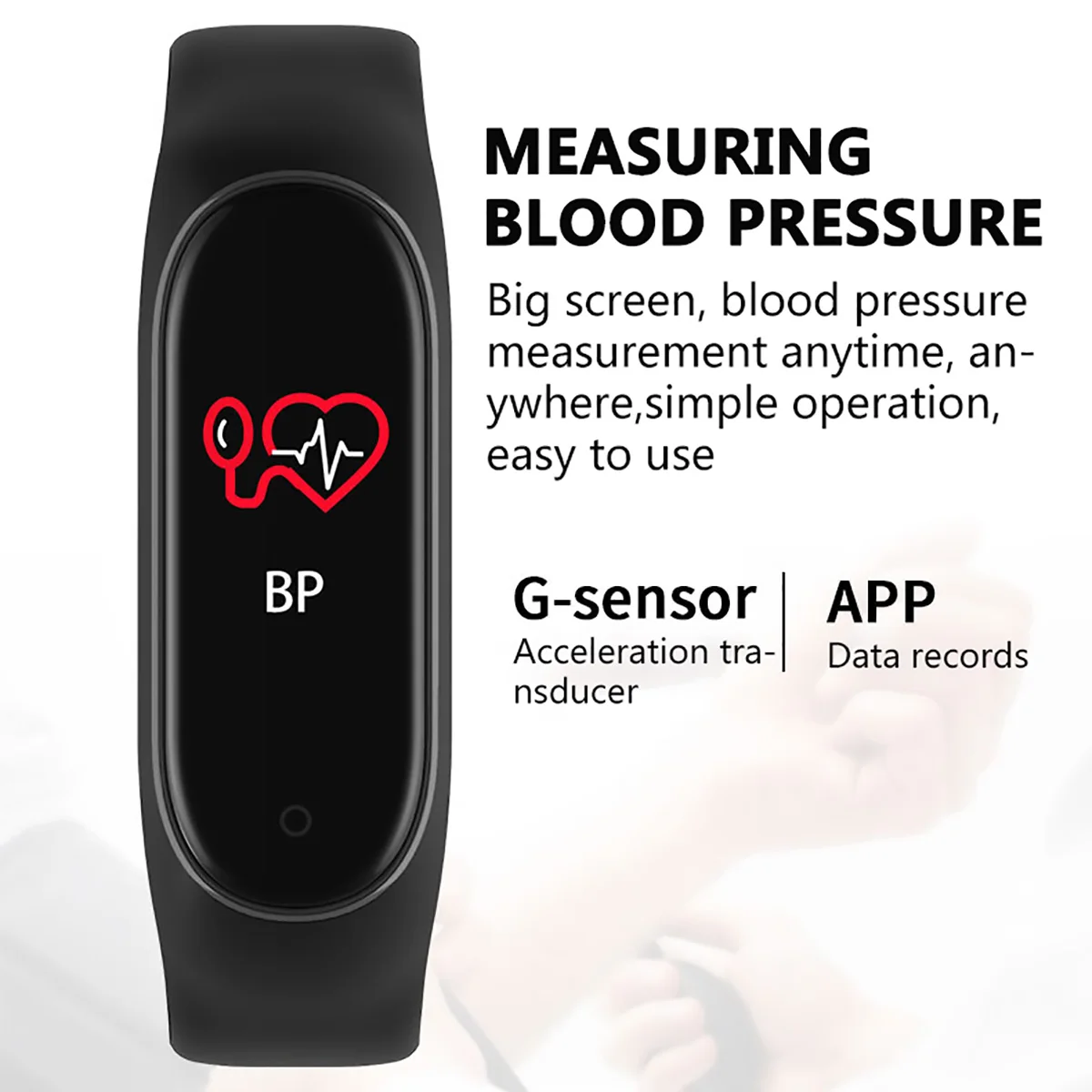 Умный Браслет M4, пульсометр, монитор артериального давления, фитнес-трекер, умные часы, 5 цветов