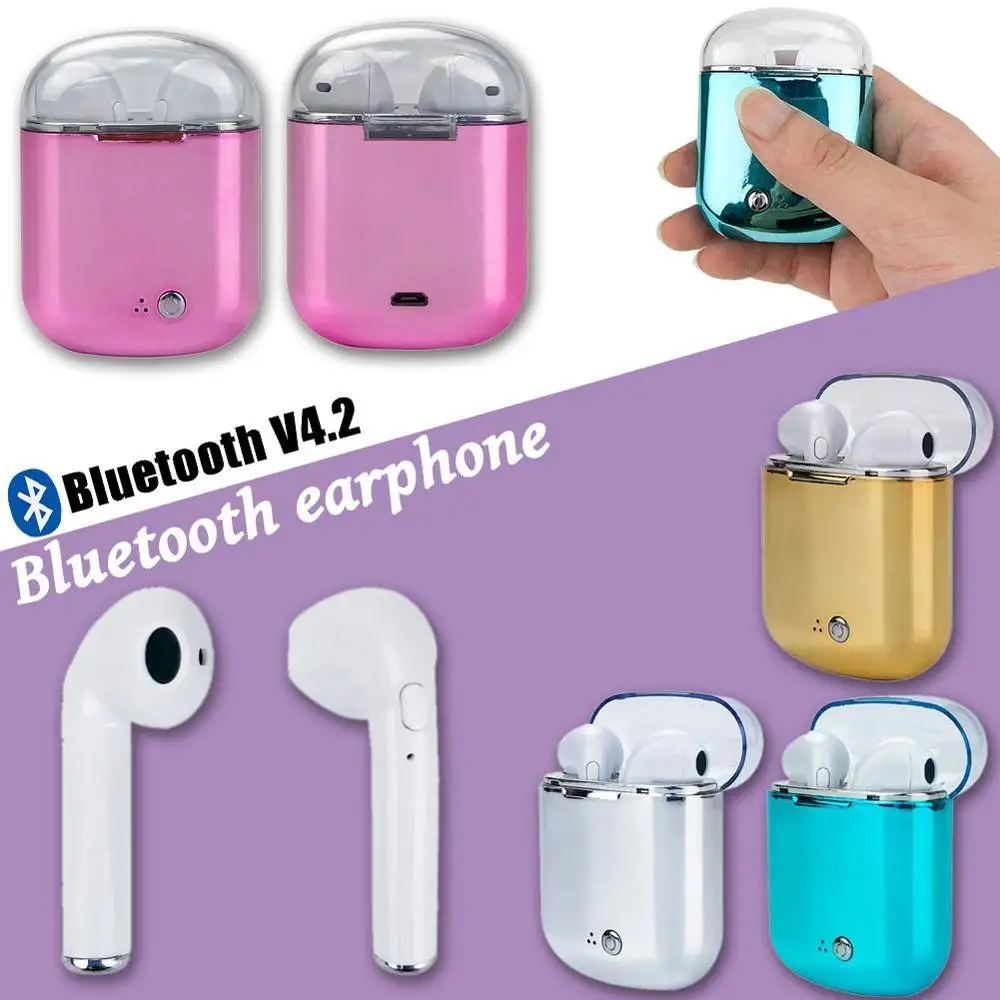 2019 I7s Binaural Wireless Bluetooth Headset TWS Earphone with Charging Bin Plating Smart Earphone