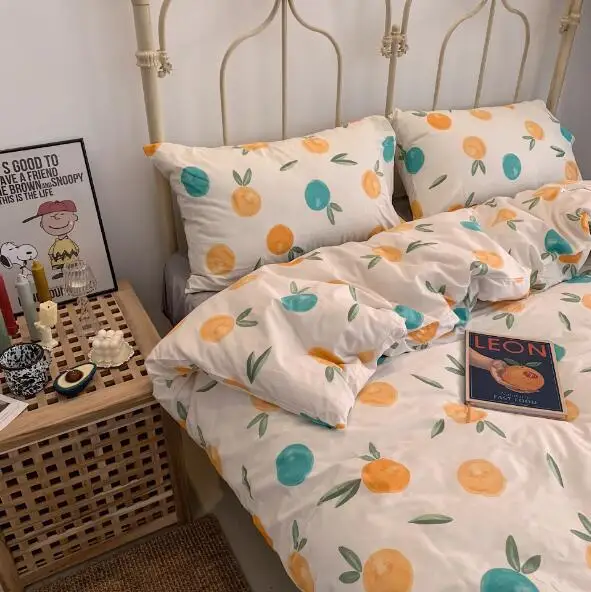 BXX038-B Baby Bedding Set Duvet Cover 4pcs/set Bed Sheet Pillowcase cotton 200*230cm Kids Bedding Cartoon Printing BXX038 - Цвет: BXX038-B