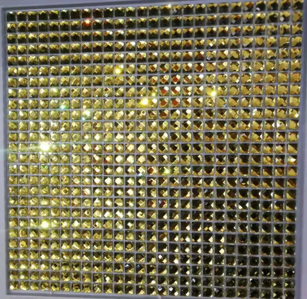 20mm13 скошенная Глянцевая Золотая Алмазная зеркальная стеклянная мозаичная плитка, сделай сам демонстрационный зал витрина для шкафа магазина доска наклейка на стену, сетка Backin