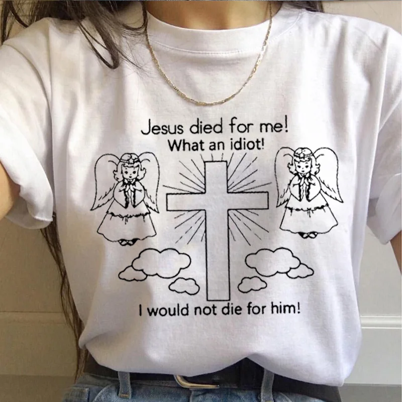 Camiseta con estampado de Jesús muerto para mujer, camiseta de dibujos animados, arte gráfico grunge, moda hípster, camisetas Unisex, tapas divertidas