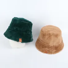 Зимняя шапка-ведро из искусственного меха для женщин и девушек, модная однотонная утолщенная мягкая теплая шапка для рыбалки, шапка для отдыха на открытом воздухе, женская шапка Gorras