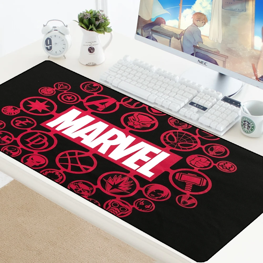 С логотипом комиксов Marvel коврик для мышки в стиле аниме компьютерный игровой коврик для мыши Клавиатура геймер ноутбук мультфильм коврик стол с мышкой PC Большой стол защита