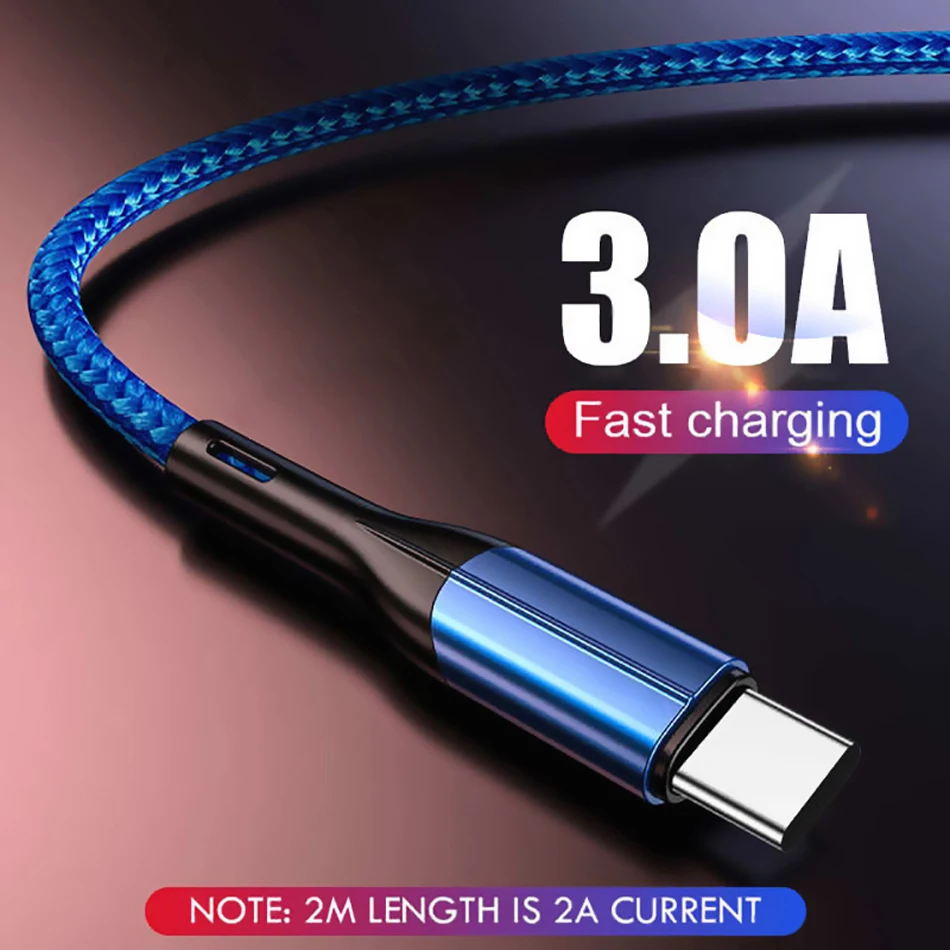 Oppselve кабель 1m2m 3A type-C для samsung S10 huawei Xiaomi 9, кабель для быстрой зарядки и передачи данных для мобильных телефонов Android