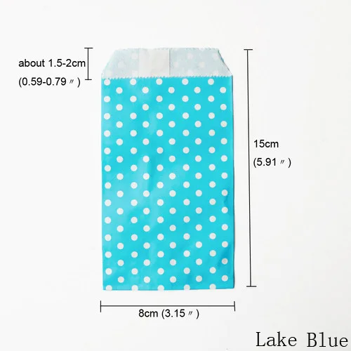 25pcs lake blue 25 шт. бумажный мешок мини Красочные горошек сумки для подарка подарочная упаковка бумажный подарочный пакет для выпечки посылка поставки - Цвет: 25pcs lake blue