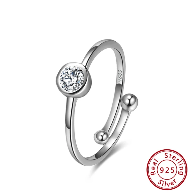 ORSA JEWELS женское регулируемое 925 пробы Серебряное кольцо голубой AAA кубический циркон квадратной формы Стильное женское кольцо Трендовое ювелирное изделие SR115 - Цвет камня: SR117-W