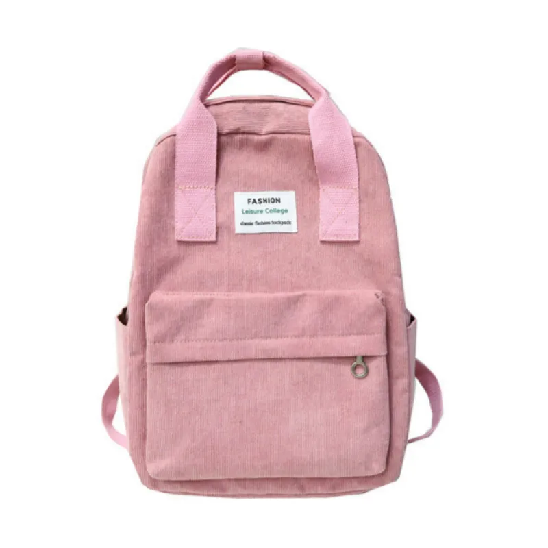 Большой Вместительный женский рюкзак, новая мода, противоугонные женские рюкзаки, маленький ярлык, бархатная переносная школьная сумка, уличные дорожные сумки - Цвет: Розовый