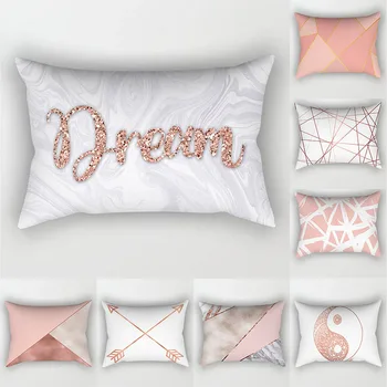 

Rose Gold Pillow Cover 30x50 Polyester Cushion Cover Decorative Throw Pillows 11.8x19.6 inch Pillowcase Sofa Cushions Home Decor