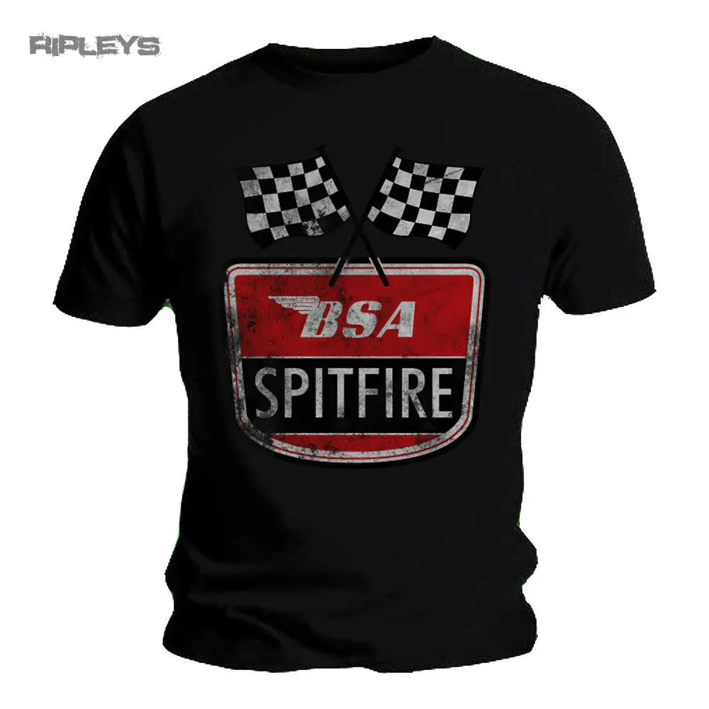 Официальная футболка BSA Британский мотоцикл черный SPITFIRE классический стиль футболка победитель Футболка мужская брендовая одежда