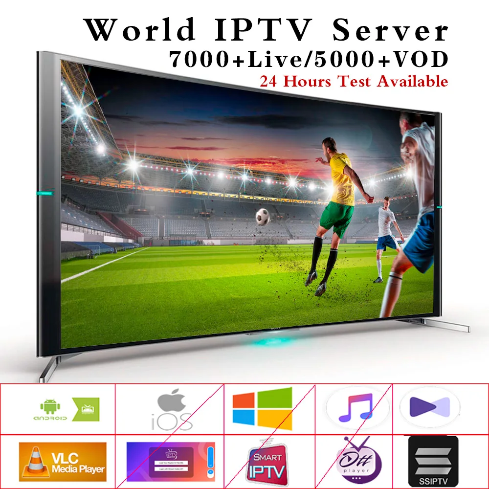 1 Year Europe US UK Brazil Poland spain IPTV subscription 7500+Live HD IPTV M3u Enigma2 vod Sports adult Free test