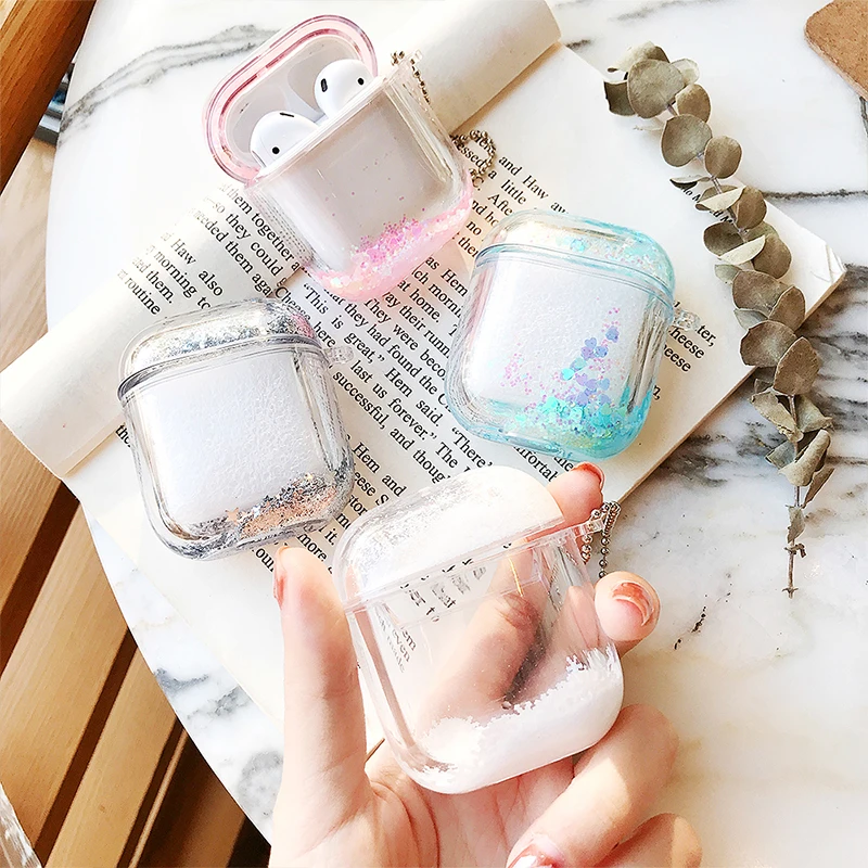 Чехол для Eearpods Eirpods защитный чехол Airpods 1 2 Air Pods с брелоком светящийся