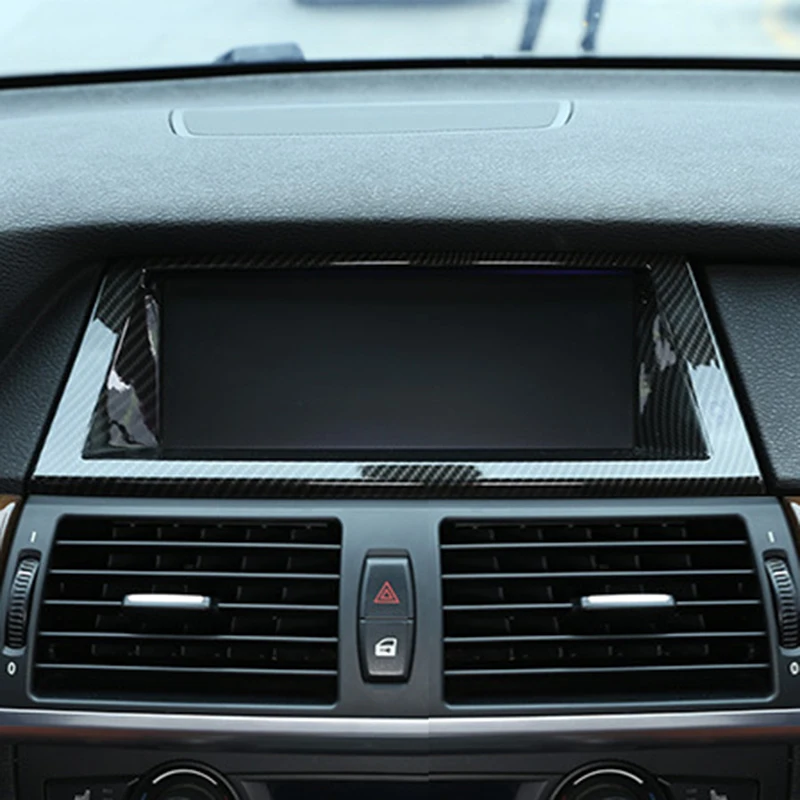 Автомобильная декоративная панель для навигации из углеродного волокна Abs с центральным управлением для Bmw X5 E70 2008-2013