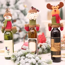 Рождественское украшение Мультфильм Санта Клаус Снеговик Олень бутылка вина Обложка Одежда Свадебные предметы декора для вечеринок и дней рождения