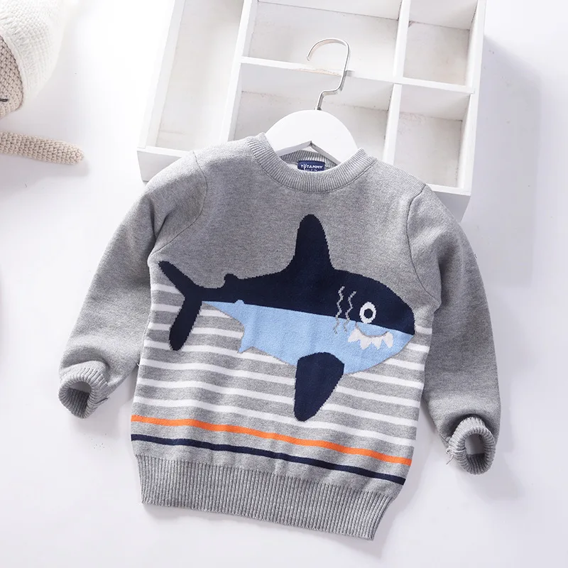 

2019 New Boy Sweaters Fashion Cotton Knit Sweater for Baby Boys Cartoon Pictures Toddler Pullover Children Infant Top