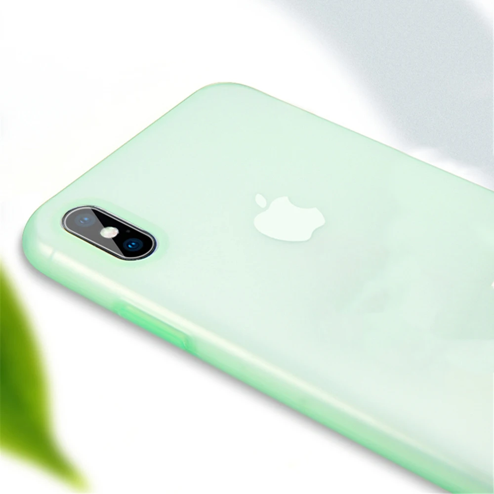 Прозрачный чехол для iPhone 11 Pro XS Max X XR 6 6S 8 7 Plus, тонкий мягкий прозрачный карамельный чехол, силиконовый матовый сосна зеленый - Цвет: Green