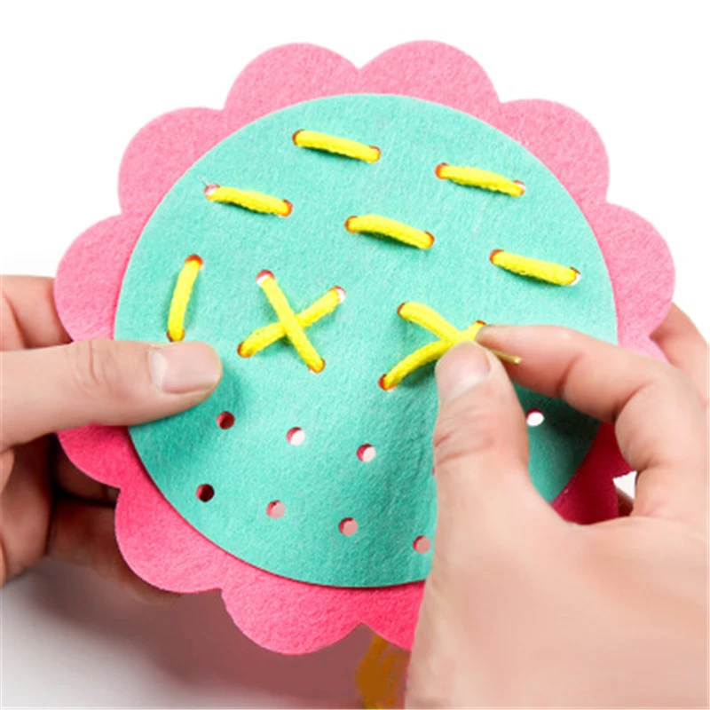 8 Kinds Kids DIY Weave Cloth Materials Set Toys for Children Baby Kindergarten Flower DIY Early Educational Learning Craft Toy