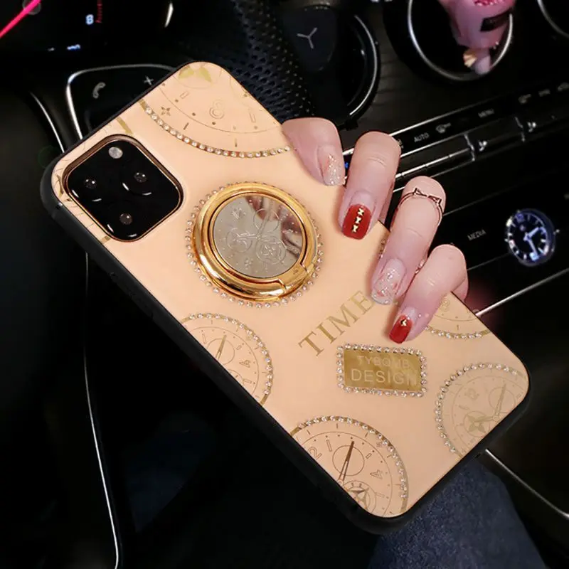 

Colorful Fashion Soft Phone Case Clock Dial Rhinestone Phone Case For Iphone 11 Pro Max