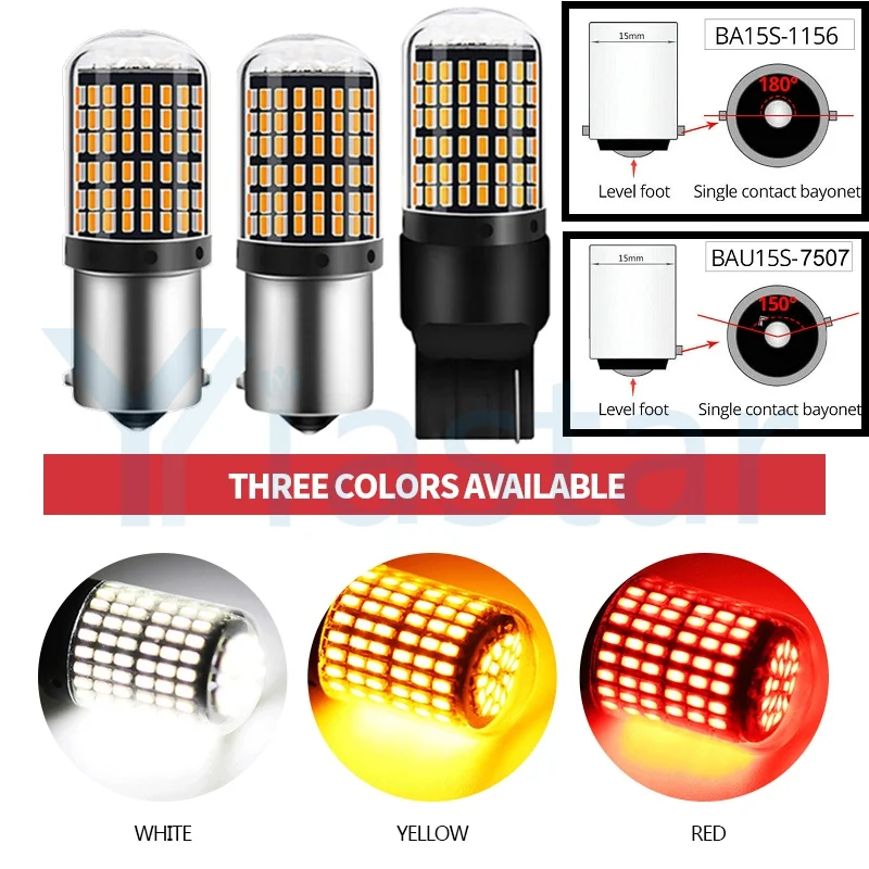10pcs 3014 144smd Canbus S25 1156 P21W BA15S LED BAY15D BAU15S PY21W T20 7440 7443 W21W 1157 led Bulbs For Turn Signal Light | Автомобили