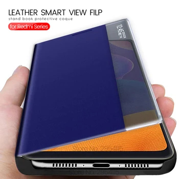 

covers on redmy note 9 s case smart view leather flip cases for xiaomi redmi note 9s 8 9 pro max 8t case stand book coque fundas