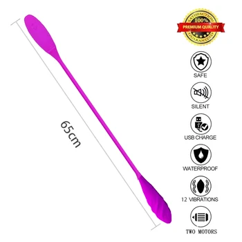 Double Head Dildo Vibrator Lesbian Sex Toys for Women Anal Plug Gay G spot Clitoris Stimulator Vagina Massager Artificial Penis 6