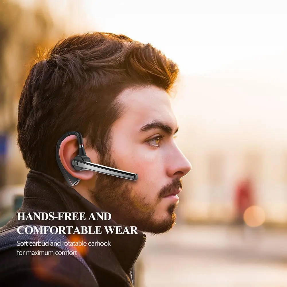 Гарнитура B1 Bluetooth 5,0 с одним заушником, наушники с микрофоном и шумоподавлением CVC8.0 для спорта и бизнеса