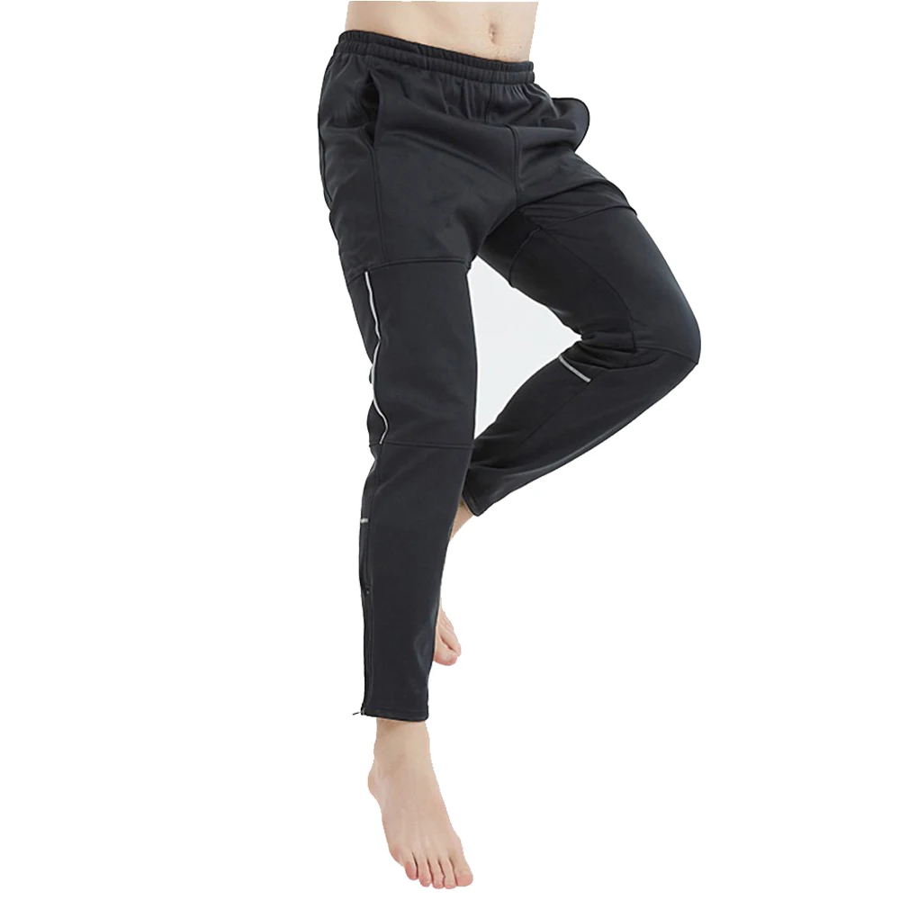 

Portable Cycling Pants Winter Fleece Windproof Thermal Pants Breathable Soft Bicycle Pants Fitness Trousers for Cycling Riding