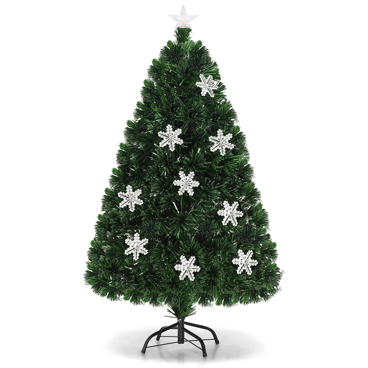 

Costway 5'Pre-Lit Fiber Optic Christmas Tree Multicolor Lights
