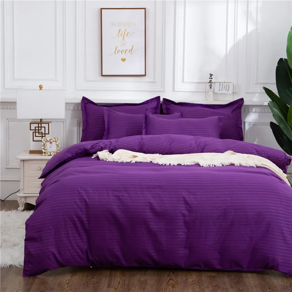 

Strip Bedding Set Queen King Duvet Cover Set With Pillowcase Comforter Bedding Set QQ01#