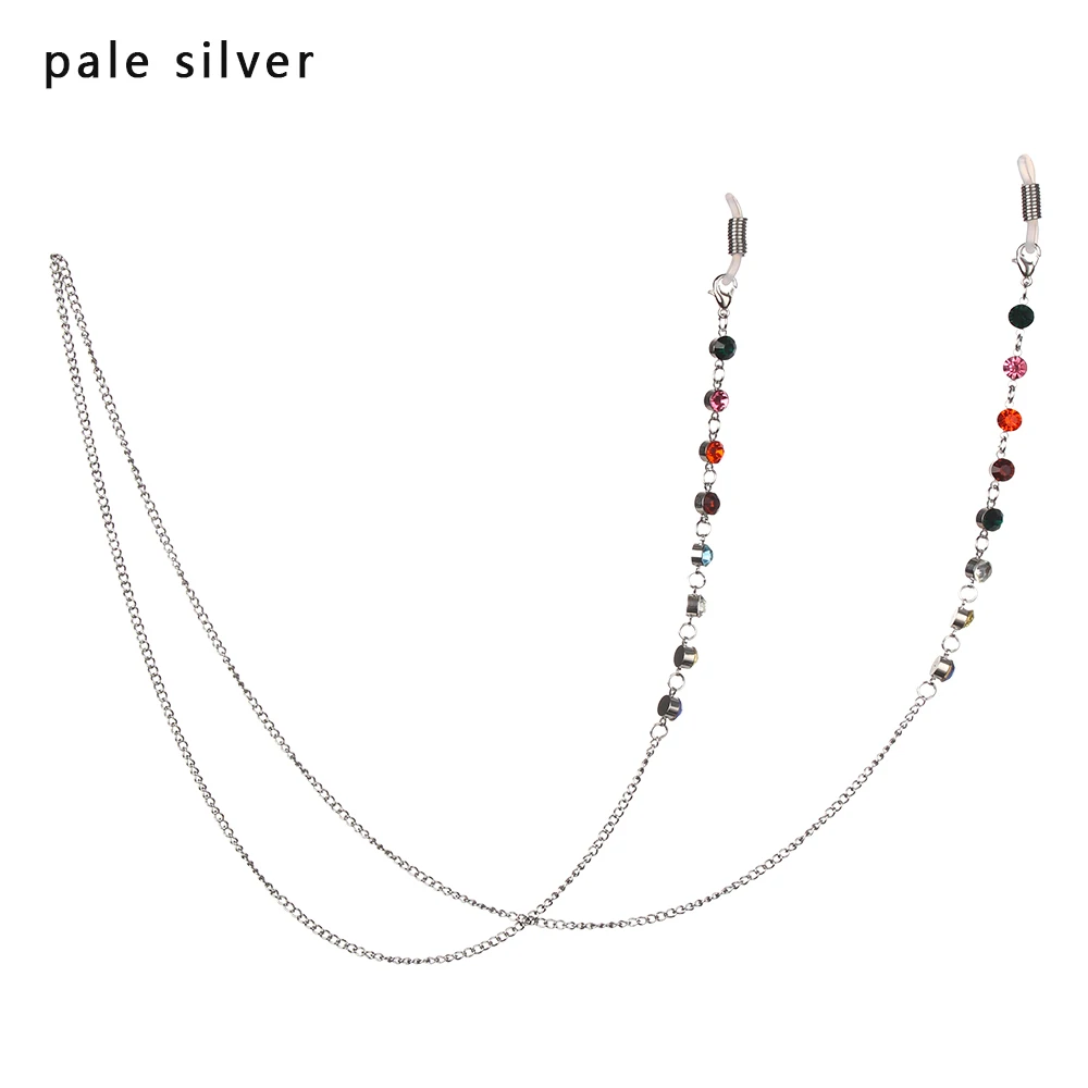pale silver Цепочка для очков женские мужские очки аксессуары из нержавеющей стали 70 см Солнцезащитные очки ожерелье шнурок для очков ремень для чтения веревка - Цвет: pale silver