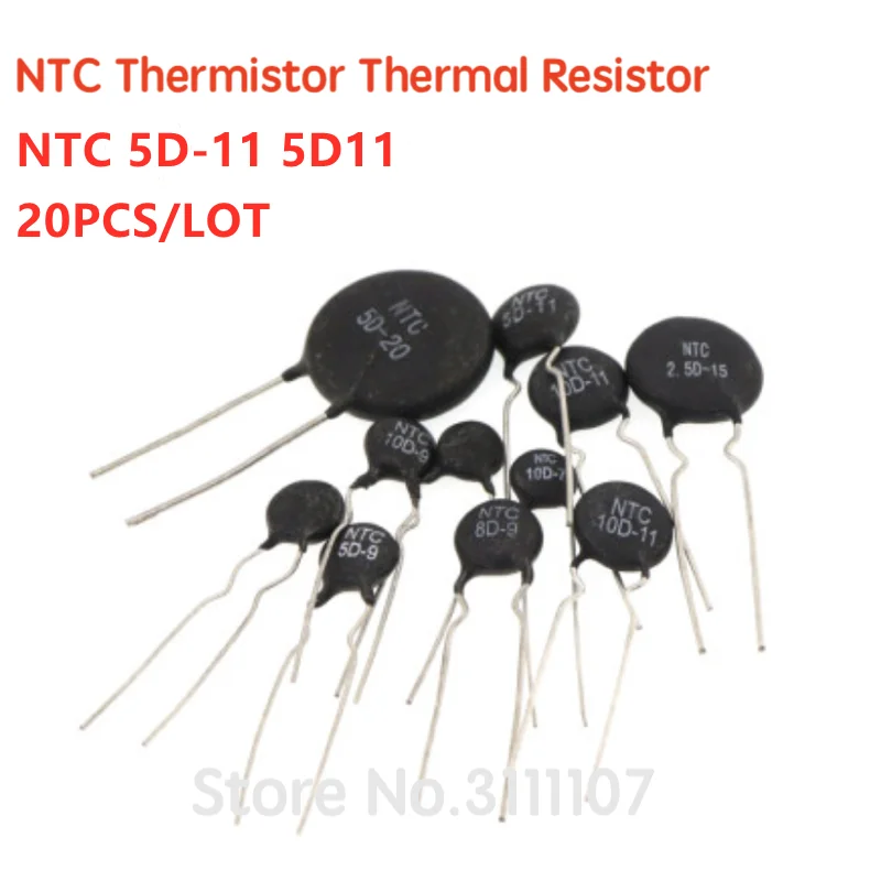 20PCS/LOT Thermistor Resistor NTC 5D-11 5D11 Thermal Resistor Resistance