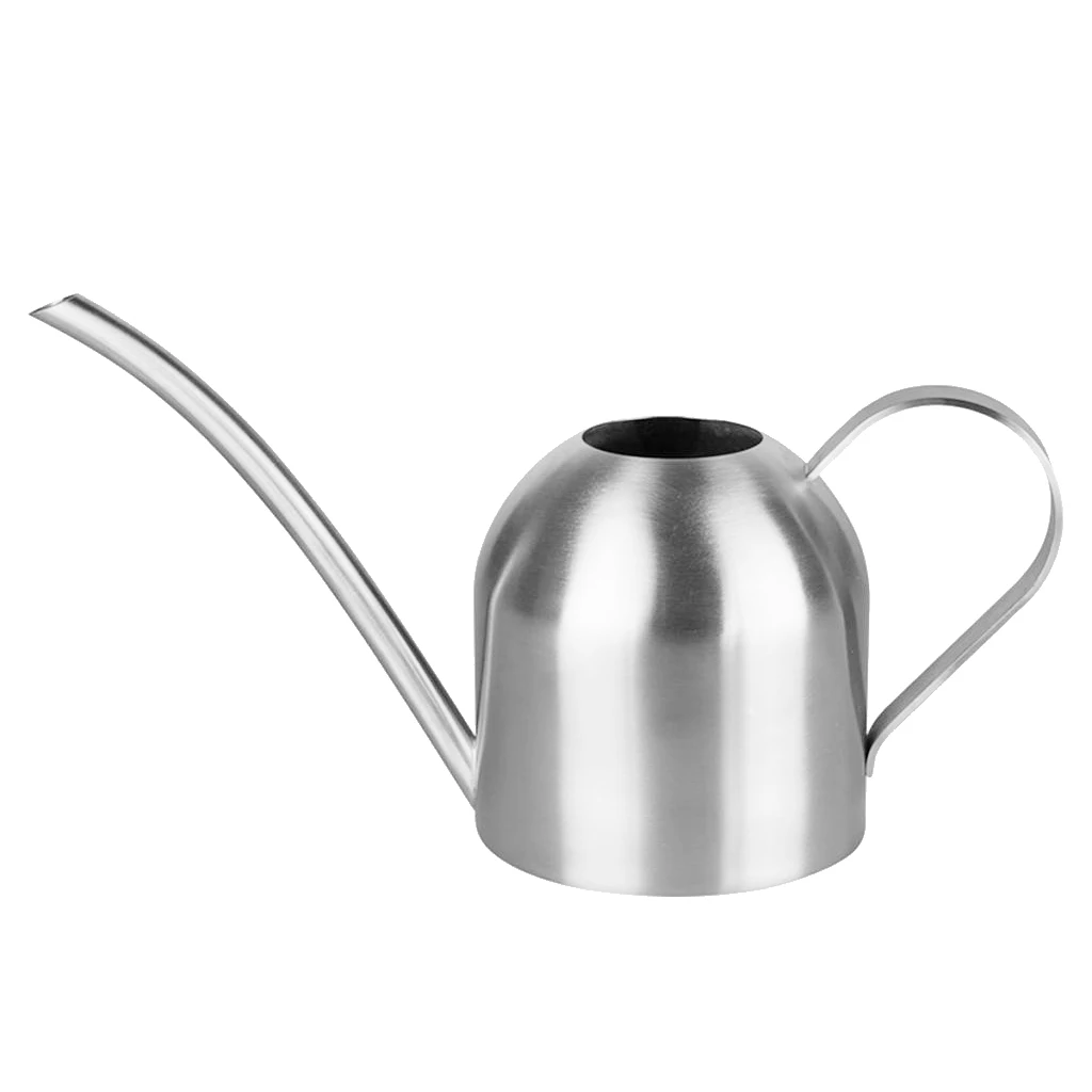 Long Mouth Stainless Steel Watering Can Great For Watering Home Balcony, Office, Hotel Garden Plants