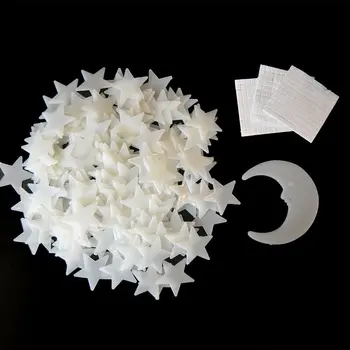 

200pcs Glow Star Moon Wall Stickers for Kids Rooms Baby Bedroom Home Decor Super Bright Ceiling Luminous DIY Wonder Satrs