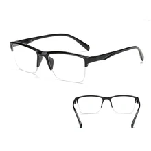 Квадратной формы с плоскими стеклами и половинной рамкой, очки для чтения, Для женщин Для мужчин дальнозоркости очки 0,25 0,5 0,75 1 1,25 1,5 1,75 2 2,25 2,5 2,75 3 3,25 3,5 3,75 4