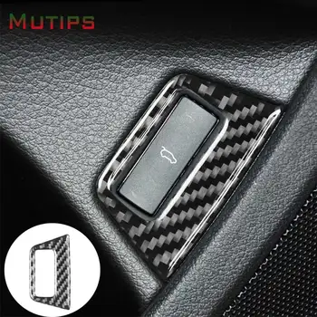 

Mutips car rear trunk switch button frame cover carbon fiber sticker trim accessories interior moudlings for Audi Q7 2008-2015