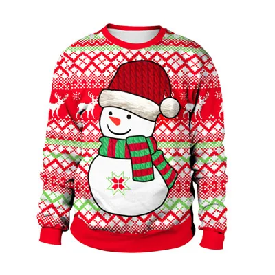Уродливый Рождественский свитер Санта-эльф Забавный пуловер осень-зима Модные женские мужские свитера с принтом топы - Цвет: Size I
