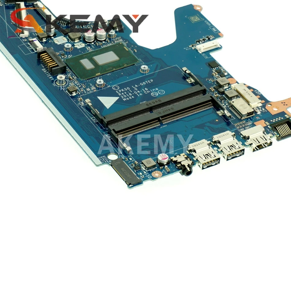 AKemy для For HP 15 DA материнская плата ноутбука с SR3LD/i3 7020u/CPU L20373 001 601 EPK50 Rev: 1 0 100%