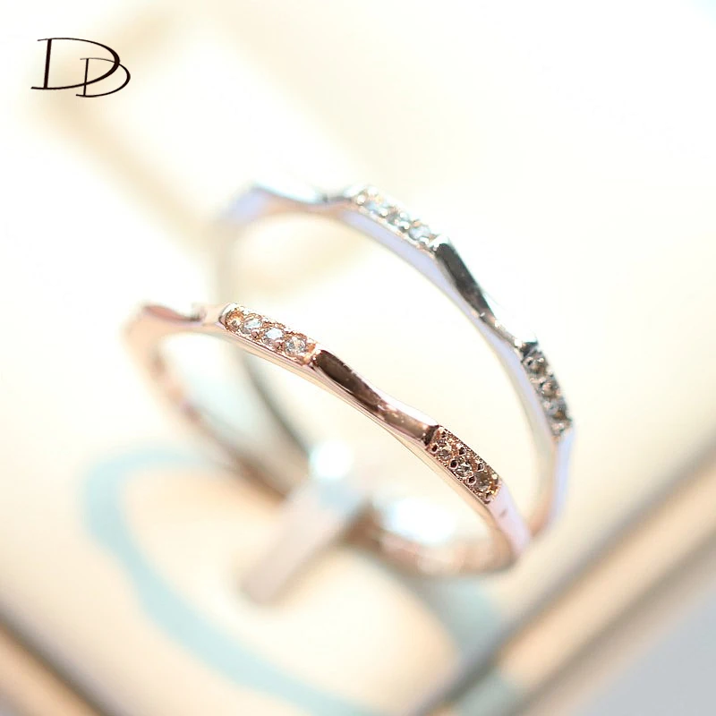 DODO Fashion Jewelry White/Rose Gold-Color Wedding Wave Rings For Women Simple Design Woman'S Accesories Mujer Mood Ring Dd503 |