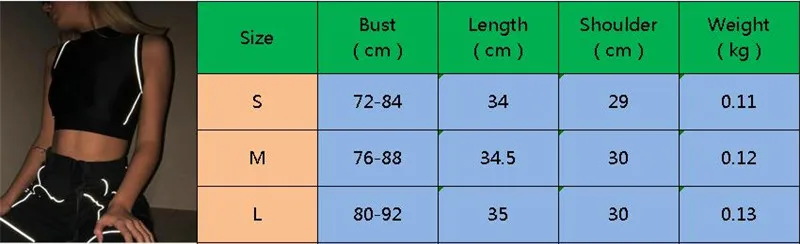 Summer Reflective Splicing Women Sexy Hip Sleeveless Turtleneck Casual Top Shiny in Night T Shirt Vest Crop Tops