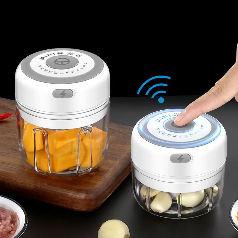 USB ELecrtric Garlic Masher Vegetable Chopper Tool Wireless Shredder Grinder DIY