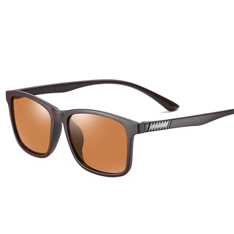 XojoX Vintage Polarized Sunglasses Men Brand Design TR90 Classic Sun Glasses Male Driving Glasses Anti-glare Goggles - Lenses Color: Brown
