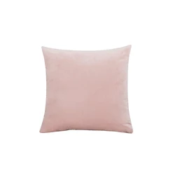 Velvet Throw Pillow Cover - Soft Solid Decorative Cushion Case for Home, Sofa, and Bedroom - Cozy Square Pillowcase (Pink)
