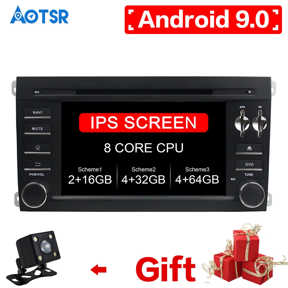 Android 9,0 автомобильный DVD плеер gps навигации Мультимедиа Стерео для Cayenne 2006 2007 2008 2009 2010 автомобильное радио для машины головное устройство с радио