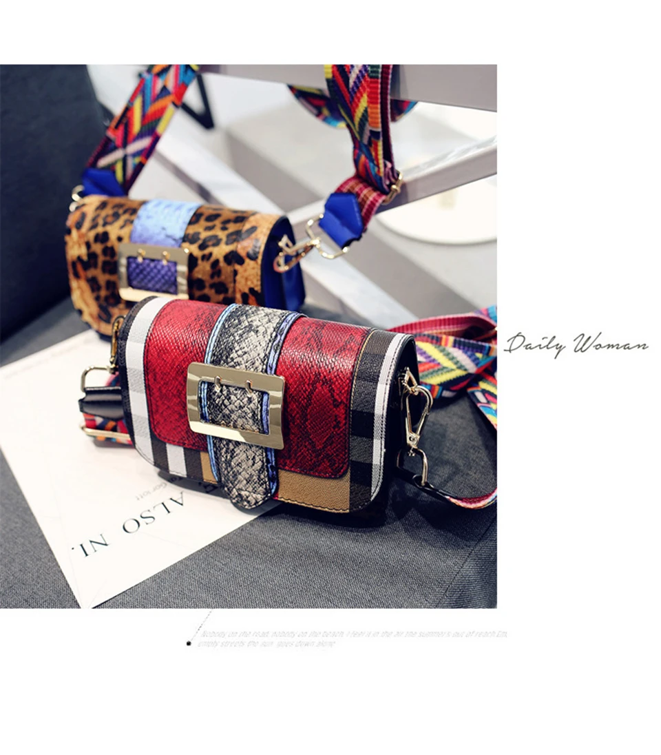 Женская сумка на плечо, украшенная разноцветными широкими ремешками, сумки через плечо из искусственной кожи, женские сумки с клапаном, универсальные модные сумки-мессенджеры, подарок