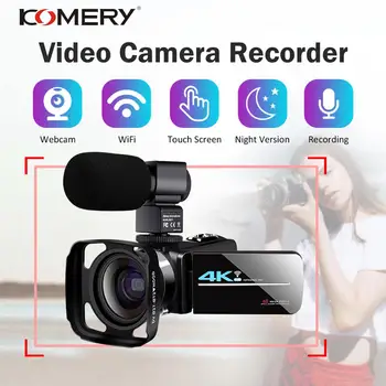 

4K Video Camera Camcorder Digital Vlogging Camcorder 3.0 Inch UHD Touch Screen Night Vision WiFi Camera External Microphone