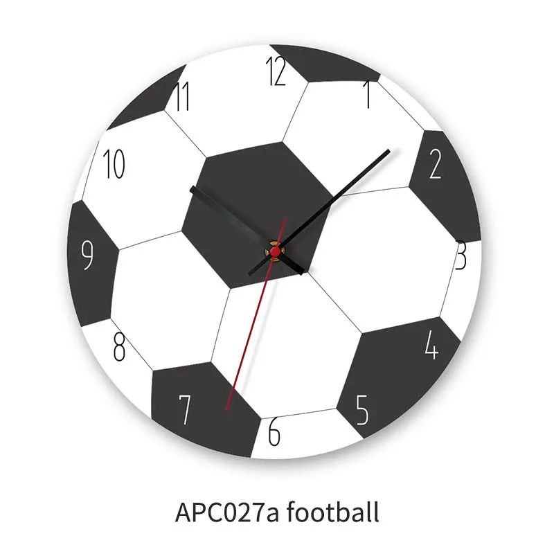 APC027a football Шариковая форма Декор для гостиной Акриловые кварцевые часы Бесшумный домашний орнамент в скандинавском стиле 1 шт. настенные часы - Цвет: APC027a football