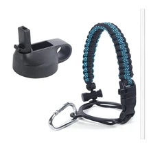 Hydro Flask Thermos Wide-mouth Bottle Safety Ring And Carabiner Candy Colors With Insulated Wide-Mouth Cap+ Water Bottle Strap