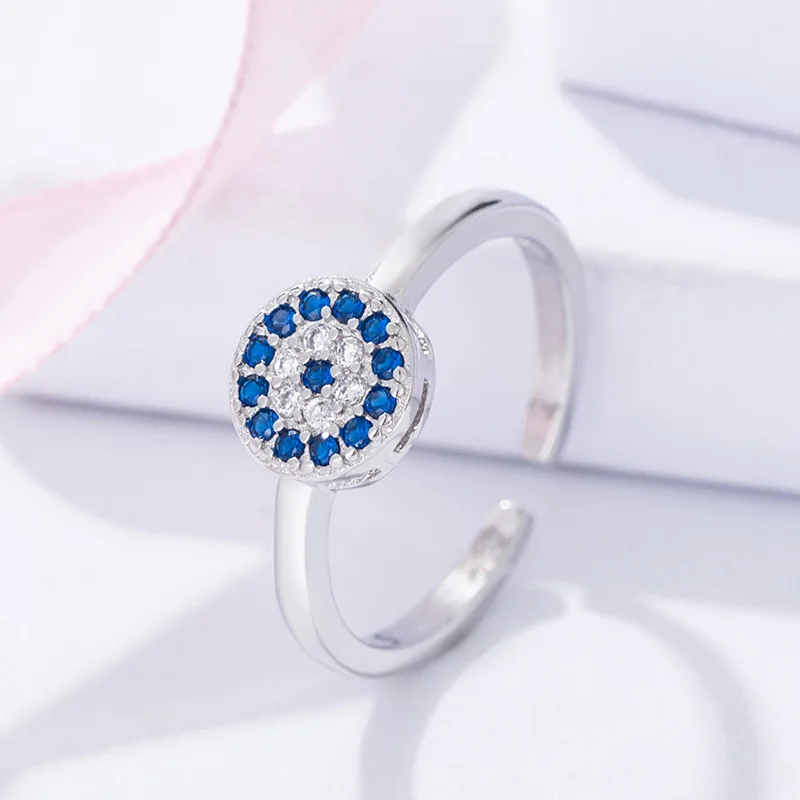 Женское кольцо с турецким дьявольским глазом Открытое на указательный палец в