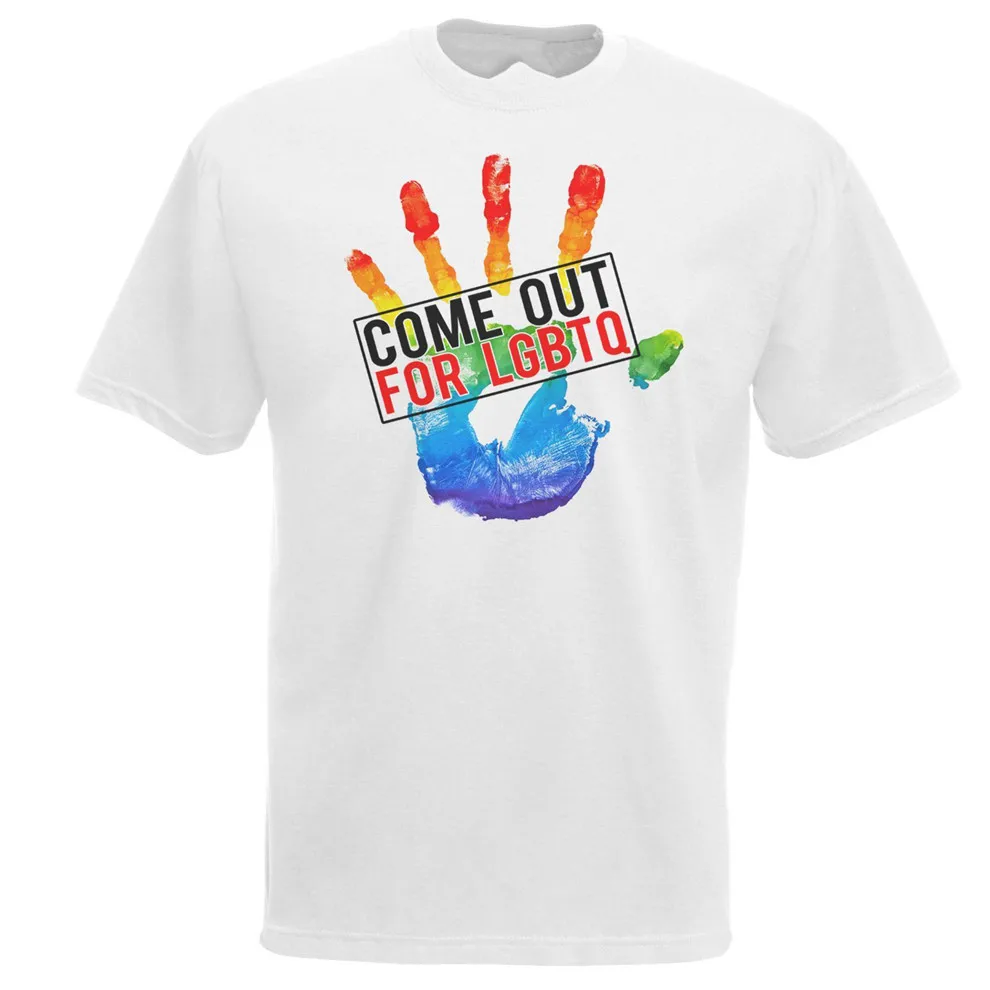 Mens White Come Out For LGBT T-Shirt Pride 